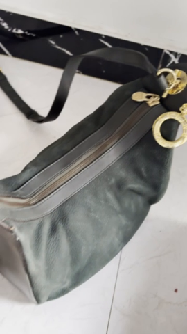 vintage celine macadam drawstring bucket bag in br..