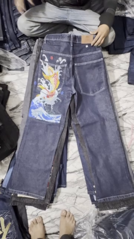 Hip hop baggy jeans