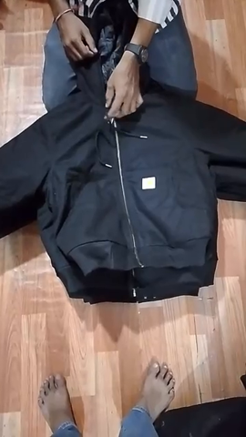 Black rework Carhartt Jackets with hood